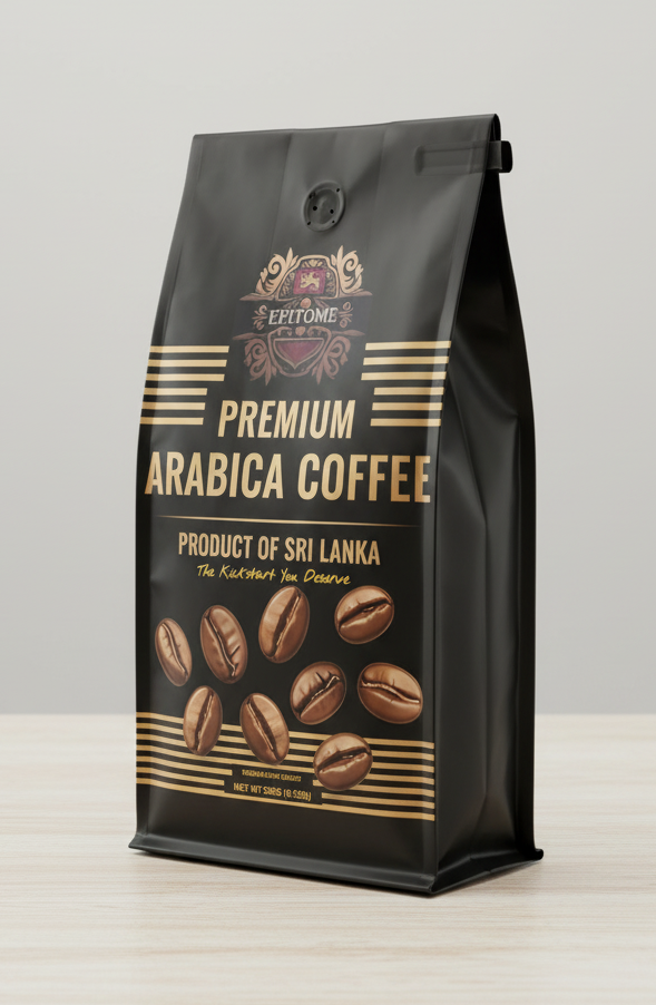 Epitome Premium Arabica Coffee 500 g bag of whole bean Ceylon specialty coffee, product of Sri Lanka